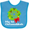 inktastic My First Chrismukkah Baby Bib Turquoise 2d87e
