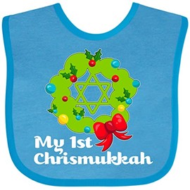 inktastic My First Chrismukkah Baby Bib Turquoise 2d87e