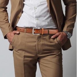 YOORAN Men's Belt, Leather Belt, 33 mm Wide, Leather Men's Belt for Jeans, Men's Suit Shoes, Suit, brown