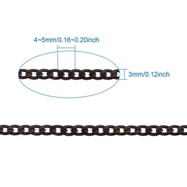 32.8 Feet 304 Stainless Steel Curb Chains Electrophoresis Black Unwelded Sturdy Twisted Necklace Cable Chain Link 3mm with Spool for DIY Bracelet Necklace Jewelry Crafts Making …
