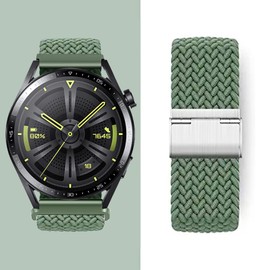 AidorMax Watch Straps - Quick Release Elastic Braided Watch Bands 22mm, Soft Breathable Nylon Replacement Strap with Adjustable Buckle for Smartwatches and Wristwatches Men Women (Olive Green)
