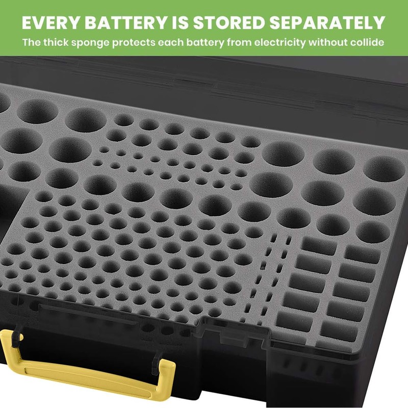 Battery Organizer Storage Holder- Batteries Case Containers Box with Tester
