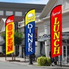 3 Pcs Swooper Restaurant Advertising Flags Now Open, Lunch and