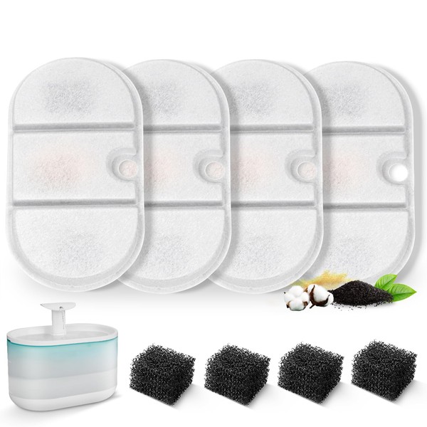 VinDox 8 Packs Replacement Cat Fountain Filters Compatible with PETLIBRO