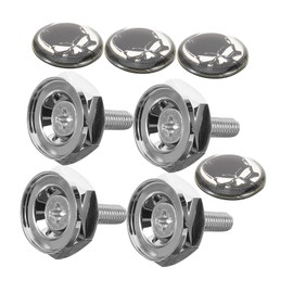 CHILDWEET 1 Set Skull License Plate Screws Kit Screws for License Stainless Steel License Plate Screws License Clips License Fixing Screws Aluminum Alloy Securing Clip Universal