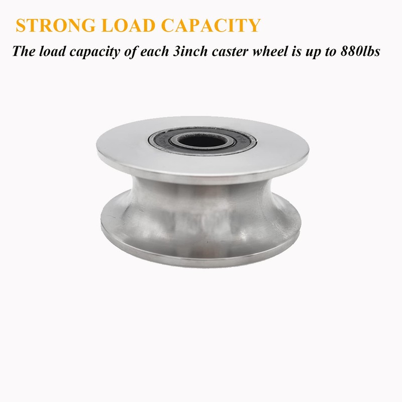 3in U Groove Wheel Stainless Steel Rolling Gate Wheels Slide