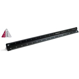 Rumold Triangular Scale 30 cm Division ingeneur DIN Black Plastic