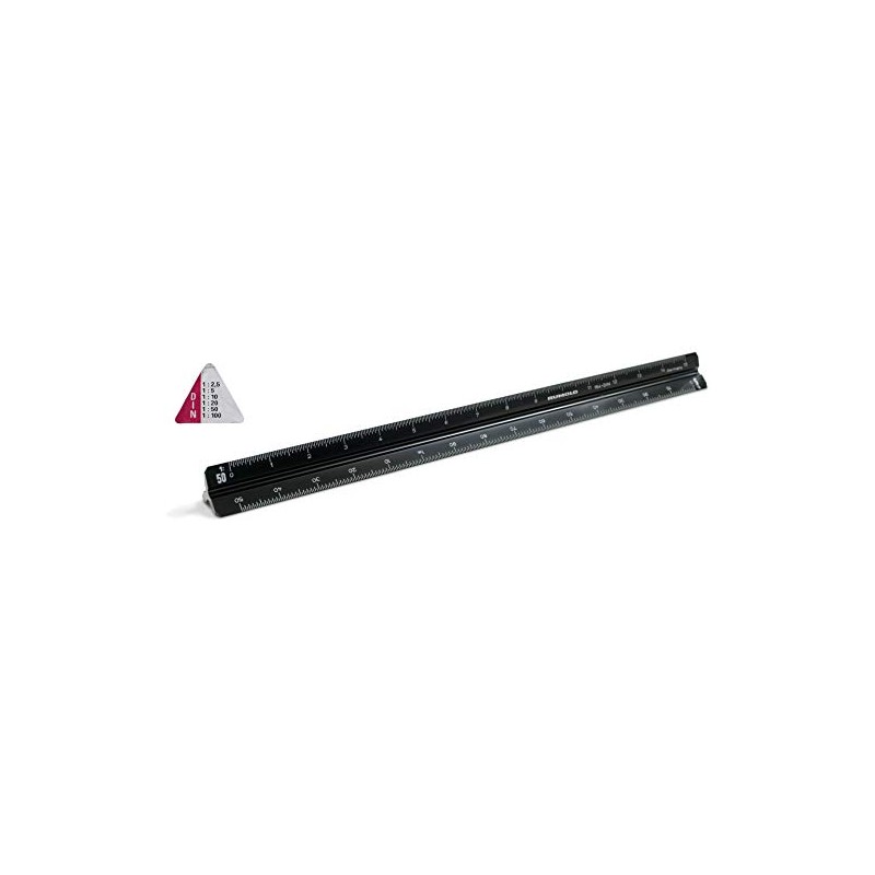 Rumold Triangular Scale 30 cm Division ingeneur DIN Black Plastic