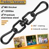 Gelury 2+1 Heavy Duty 304 Stainless Steel Swing Swivel Ring,