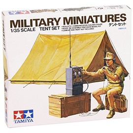 Tamiya 300035074 – 1:35 WWII Diorama Set Tent with Radio (1),Multicolor,Small