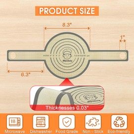 1Pc Silicone Bread Sling, Easy Clean Non Stick Bread Mat for Dutch Oven，8.3 Inch Sourdough Silicone Bread sling with Long Handles, Reusable Bread Sling for Transferable Dough, Grey