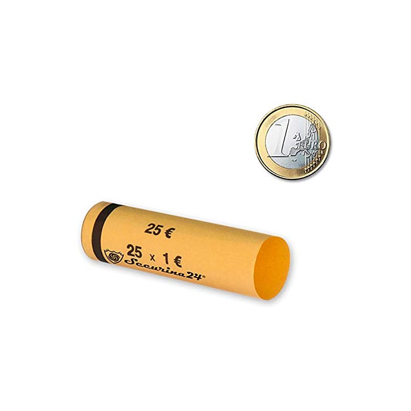 Securina24 Coin Tubes Pack of 300 1 to 2 Euro