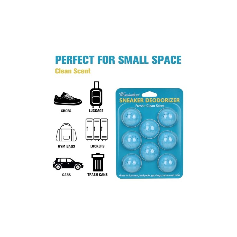 MAXIMILIAN Shoe Deodorizer Balls - Odor Eliminator for Fresh Footwear