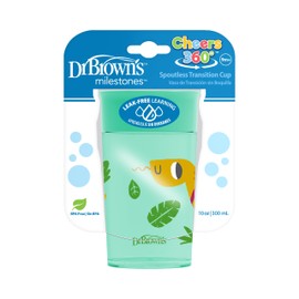 Dr. Brown's Milestones™ Cheers360™ Training Sippy Cup for Babies & Toddlers - Green Animals - 10oz - 9m+