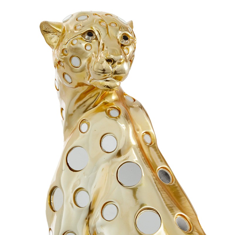 Deco 79 Polystone Leopard Sculpture, 7" x 9" x 16",