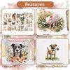 WANDIC 6PCS Animal Rub On Transfer Sticker, Farmhouse Flower&Animal Shed