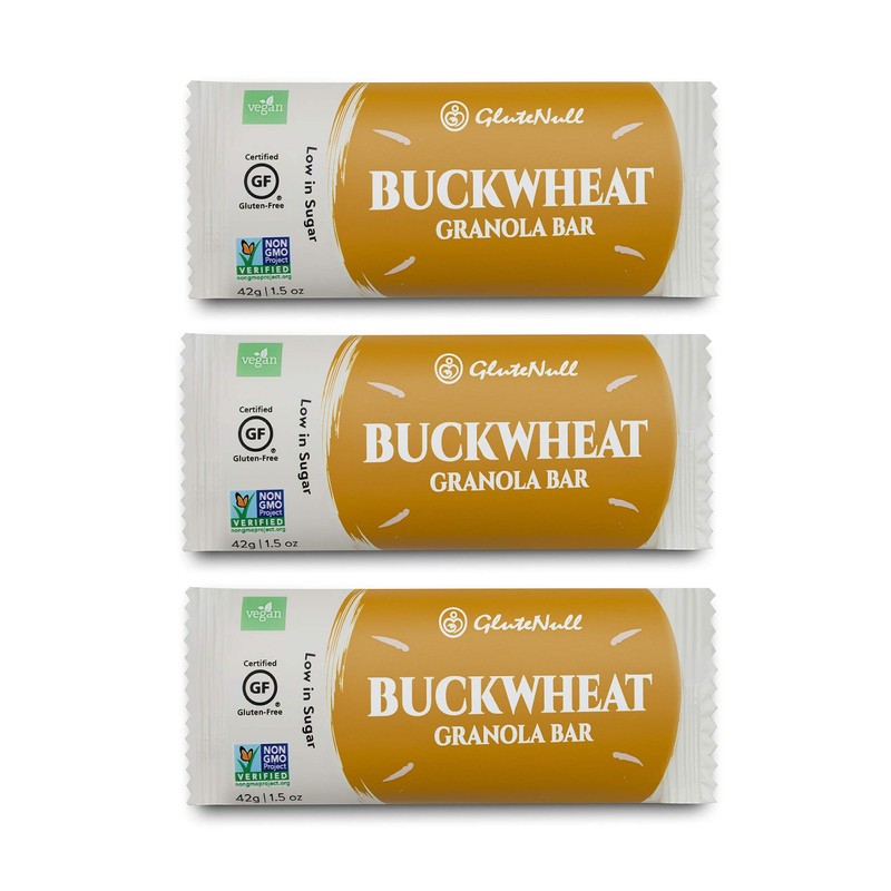 Glutenull Bakery Individually Wrapped Gluten-Free Breakfast Energy Bar, Buckwheat Granola,