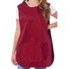 Ladies Plain With Matching Piping Tabard Apron Overalls Front Pocket
