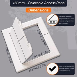 Acmerota 150mm x 150mm Access Panel Inspection Hatch ABS Access Panel Door White Opening Flap Cover Plate for Inspection Hatch, Fuse Box Cover Cabinet, OD:176mm x 176mm, Pack of 2