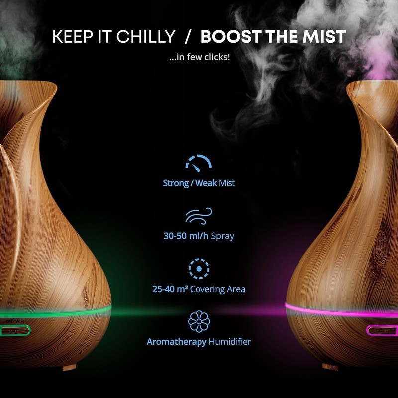 Smart Wi-Fi Aromatherapy Diffuser - Works with Alexa & Google