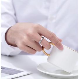 HXNIBATSAR 4mm 6mm Hammered Tungsten Carbide Wedding Ring For Men Women Black/Silver/Gold Dome Surface Matte Brushed Finish Comfort Fit Size 6-12 (6mm-Silver, 7)