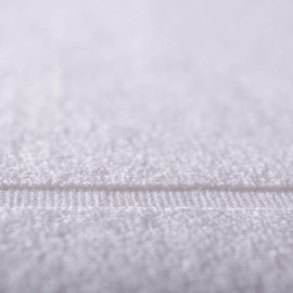 etérea Jacquard Classic Cotton Bath Mat, 50 x 80 cm, Pack of 2 Shower Mats with Rectangular Bodüre, 100% Cotton and 800 g/m², White