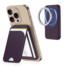 Ruiheshiyi Upgraded for MagSafe Wallet with Stand, Purple, Slim & Portable