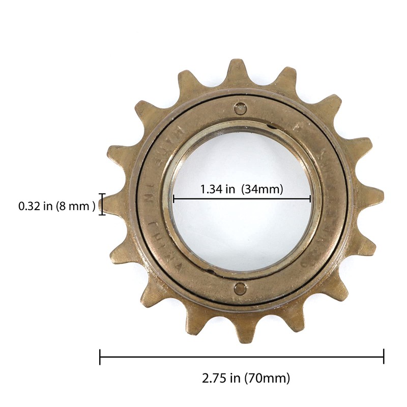 Hycline Single Speed Bike Freewheel: 16T/18T Compatible with 1/2'' x