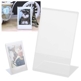 Marco de Fotos de Acrílico Transparente en Forma de L, Marco de Fotos sin Marco, Soporte para Retrato Independiente para Instax Mini 8 / 7s / 25 / 50s / 90/9 3 Pulgadas de Película