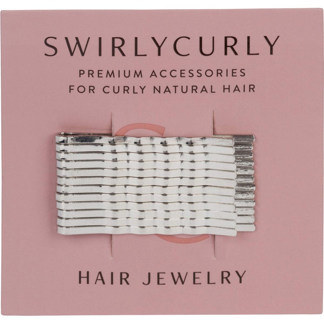 Fancy Hair Pins for Women | Custom Gold, Silver, Decorative Bobby Pins | Curly Hair Jewelry Barrette Clips | Bridal Hair Pieces (Silver)
