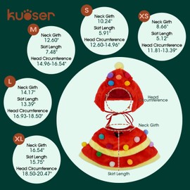 Kuoser Dog Christmas Outfit, Christmas Tree Dog Costume, Winter Puppy Dress with Hat Pet Clothes for Small Medium Large Dogs, Perfect for Xmas Tree-Themed Costume Parties