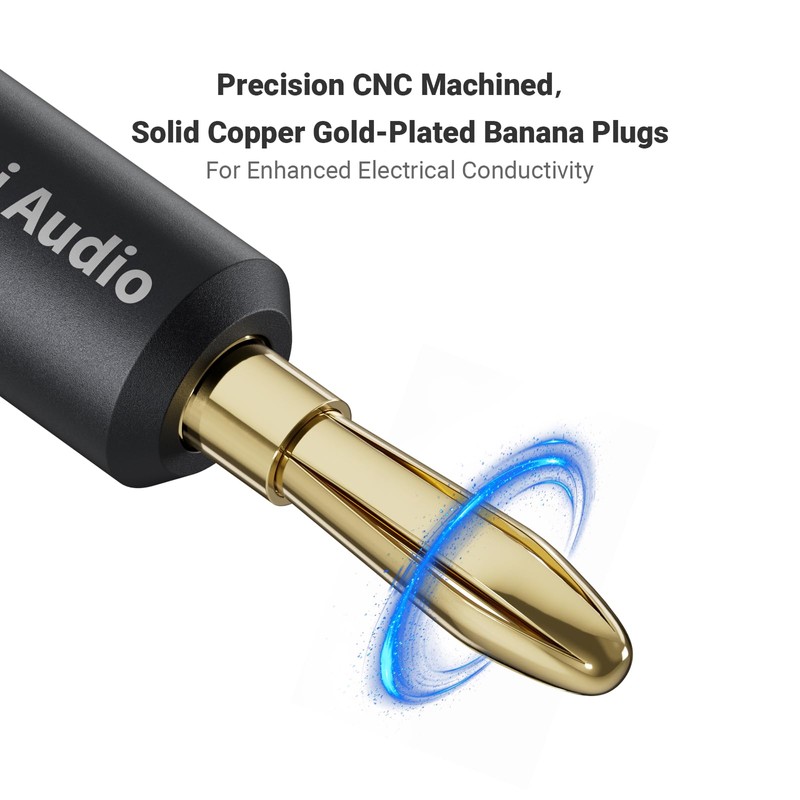 Fosi Audio Banana Plugs for Speaker Wire, 2 Pairs/4 PCS
