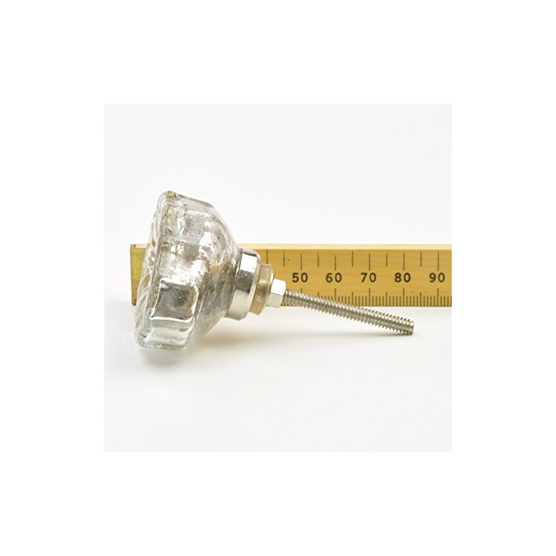 Large Mottled Silver Glass Knob, Pull, Handle, for Cupboards, Doors,