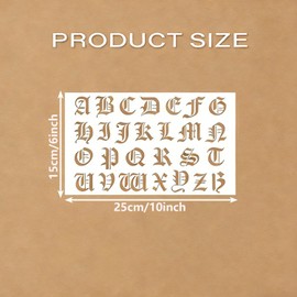 8 Pcs Old English Stencils Reusable 6×10 Inch Letter Stencils for Crafts Plastic Gothic Numbers Stencil Drawing Templates for DIY Wall Canvas Knit Notebook Card Wood
