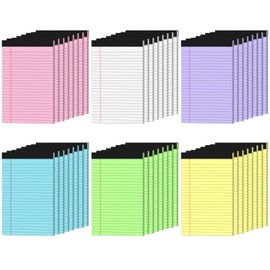 Colored Note Pads 5x8, 48 Pack Pink Small Legal Pads 5x8, College Ruled Small legal Notepads Easy Tear-off, Perforated Lined Writing Pads 5x8, 30 Sheets Colored Mini Legal Pads for Office, School