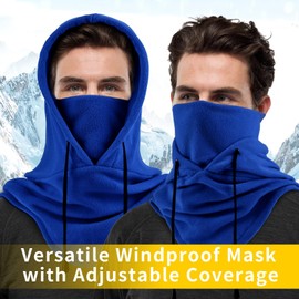 Joyoldelf Thermal Balaclava Face Mask Outdoor Sports Mask Hood Hat (Blue)