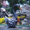HONGLAND Solar Garden Statue Outdoor Swan Decor Bird Decor Lawn