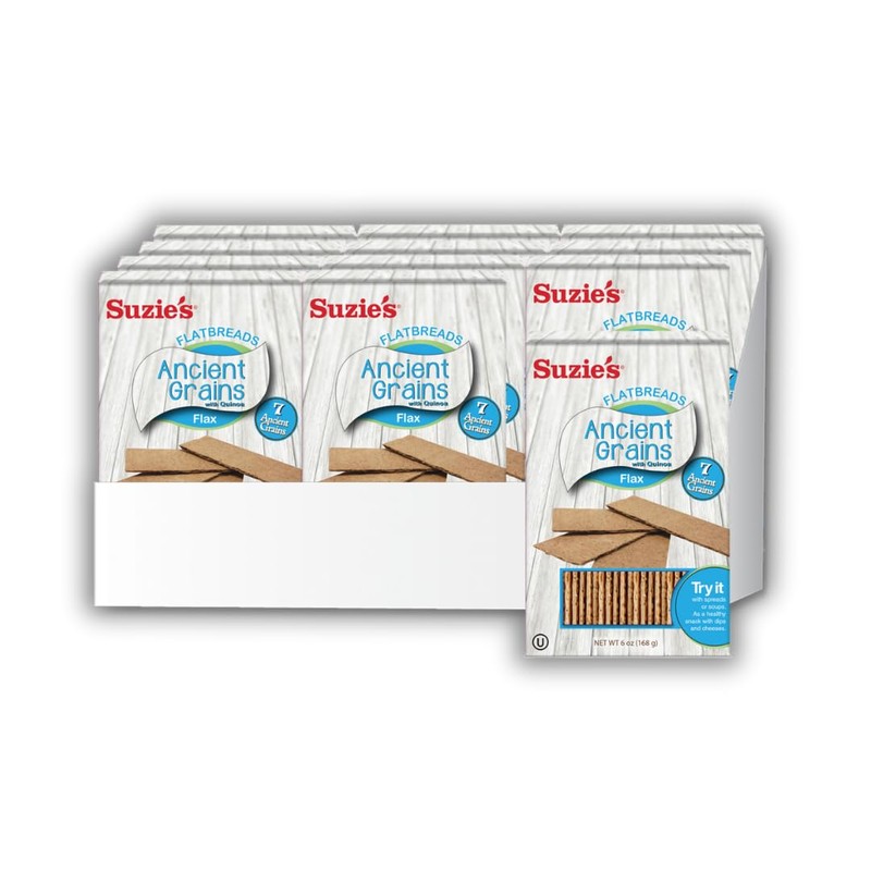 Suzie's 7 Ancient Grain Flatbread Crackers| Pack of 12 |