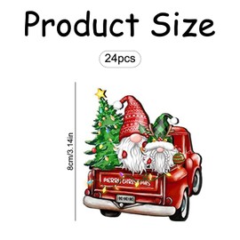 Rumyve 24pcs Vintage Santa Claus Wood Hanging Signs Pendant,Christmas Tree Gnome Hanging Decorations,Mini Santa Doll Craft Xmas Tree Decor Party Supplies(Style B)