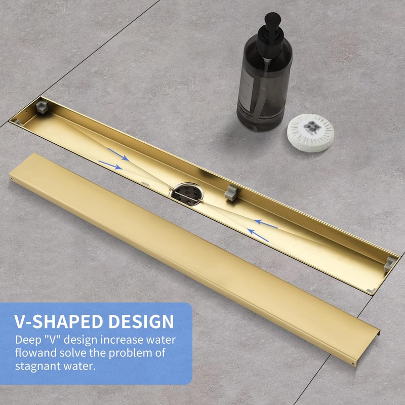 Kuaisailsk Linear Shower Drain ，with Tile Insert Panels ，18 Inch