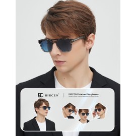 BIRCEN Polarized Sunglasses for Men UV-Protection: Acetate Retro Trendy Fashion Womens Shades for Driving Fishing Golf