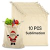 OKBA 10PCS Sublimation blank drawstring bag Reusable canvas Heat Press