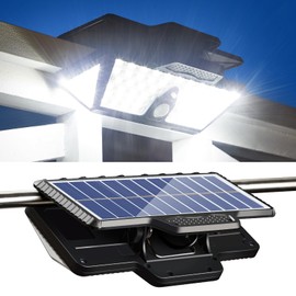 2Pack 208LEDs Solar Lights Outdoor with Motion Sensor, 1000LM Clip on Solar Powered Security Flood Lights with 3 Mounting Ways, IP65 Waterproof Motion Sensor Lights Outdoor for Garage Walkway Driveway