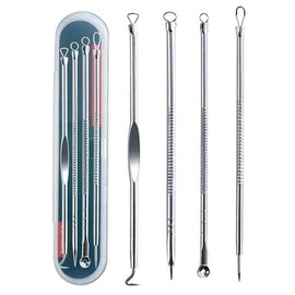 AEE® 4'lü Kutulu Paslanmaz Komedon Akne Siyah Nokta Temizleyici Gümüş Komedon Seti Sivilce Siyah Nokta Çıkarıcı