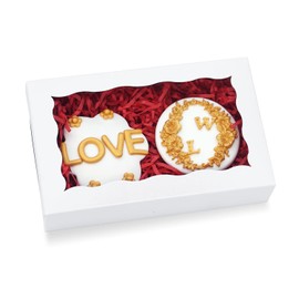 XINHPKGG 50 pcs Cookie Boxes 7" x 4 3/8" x 1 1/2" Inch: Bakery Boxes with window, Treat Boxes, Chocolate Covered Strawberries Boxes, Dessert Boxes, Macaron Boxes- White