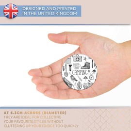 Destination Vinyl ltd Magnet for Refrigerator, Fridge BW - Cute Retro Camping Gardening for Office, Cabinet and Whiteboard, Magnetic Stickers, 39696