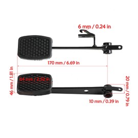 REBEKAMODS Left Right Foot Pedal Set, Brake Throttle Pedals Nonslip for Go Kart Cart Throttle Brake Mini Bike Drift Trike Buggy