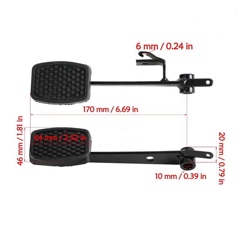 REBEKAMODS Left Right Foot Pedal Set, Brake Throttle Pedals Nonslip