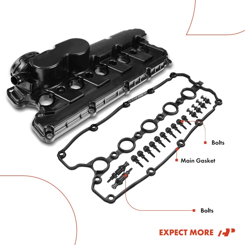 A-Premium Engine Valve Cover, with Gasket & Bolts, Compatible with