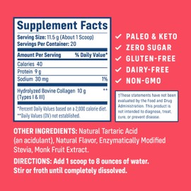 NativePath Collagen Peptides - Hydrolyzed Type 1 & 3 Collagen. Keto & Paleo Grass-Fed Protein Powder for Hair, Skin, Nails, Bones, Joints, Digestion and More - No Gluten or Dairy (Wild Berry, 230g)